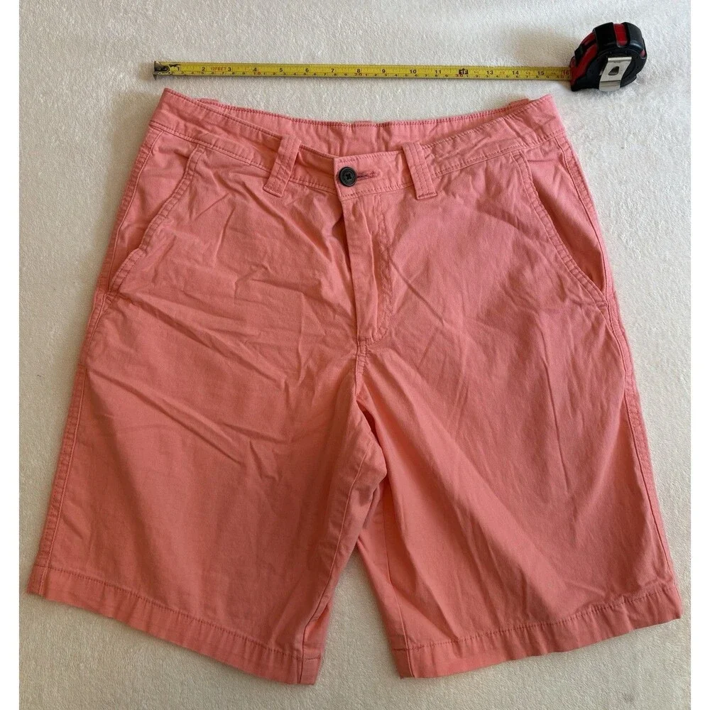 Magellan Outdoors Men’s 30W Coral Chino Shorts Cotton Stretch Casual Flat Front